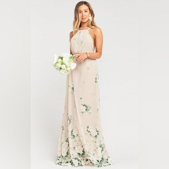 Show Me Your MuMu Floral Cream Wedding Dress - Picture 1 of 12
